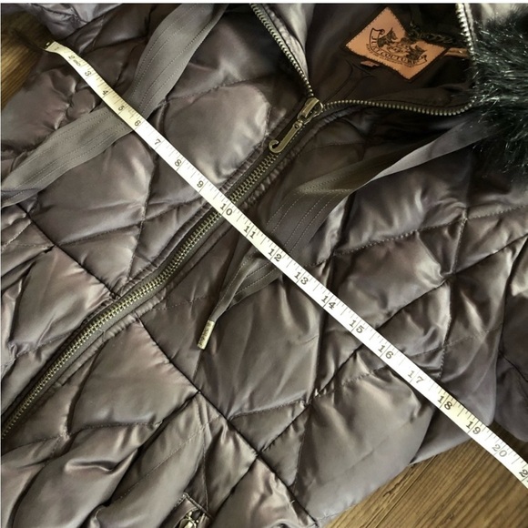 Juicy Couture Women’s Hooded Full Zip Puffer Down Jacket Removable Fur Sz. M - Picture 13 of 13